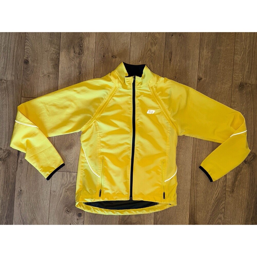 BELLWETHER CYCLING JACKET SIZE Medium Reflective Yellow Bright Zippered